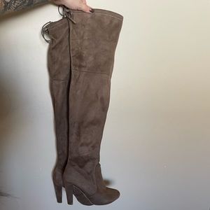 Beige tall boots